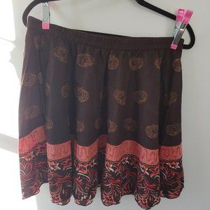 Derek Heart | Flouncy Full Bohemian Printed Short Skirt | L